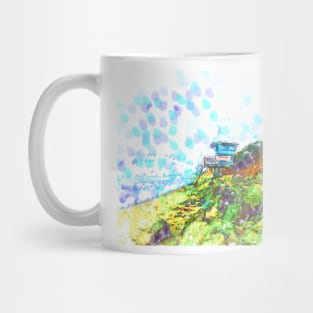 Life Guard Station On The Rocky Beach Mug